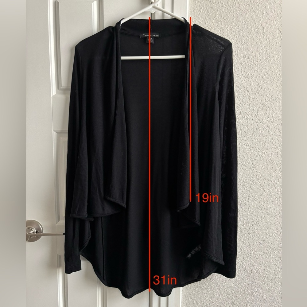 Forever 21 black lightweight asymmetric cardigan (size S) - Picture 6 of 7
